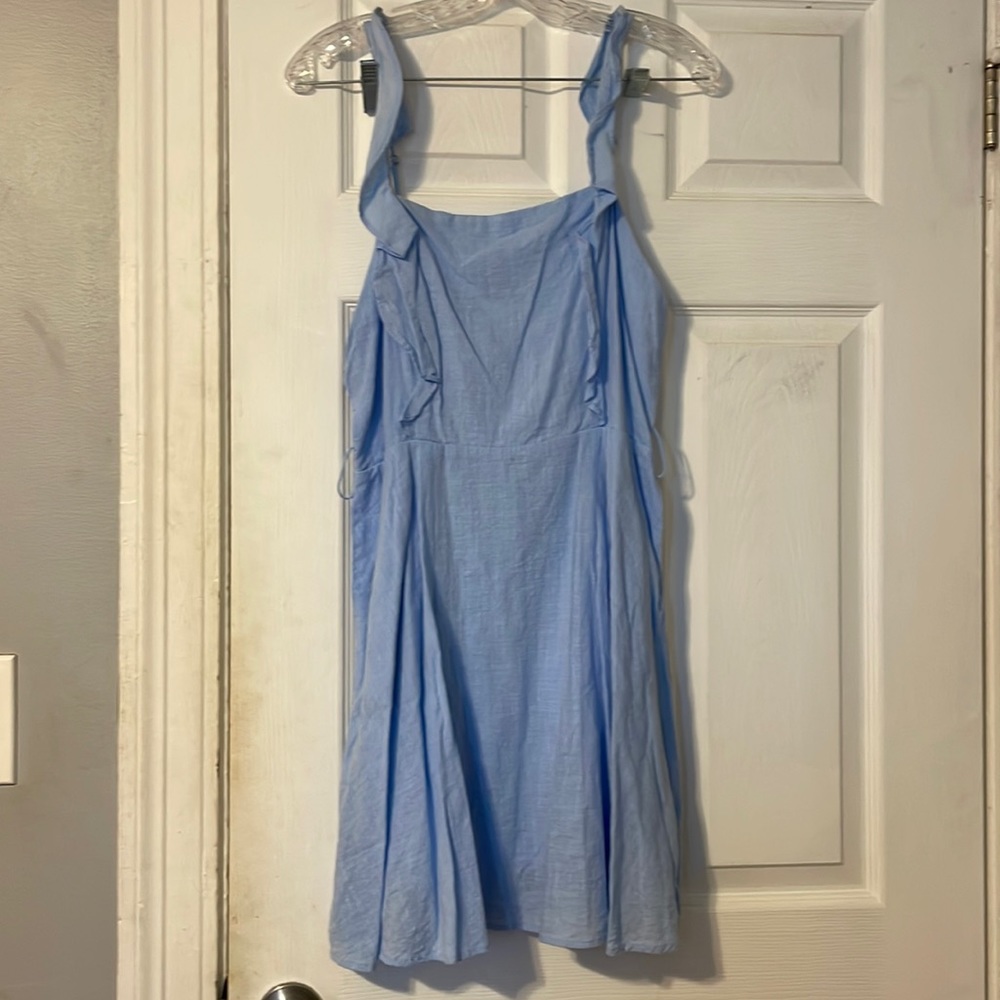 Pale blue cotton dress with ruffles